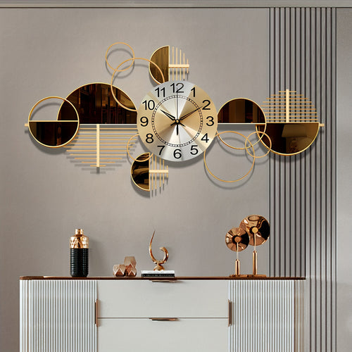 1pc Wall Clock, Metal Irregular Shape, Silent Clock No Ticking, Arched Crown Design, for Living Room Bedroom Decor, 31 X 17 Inch