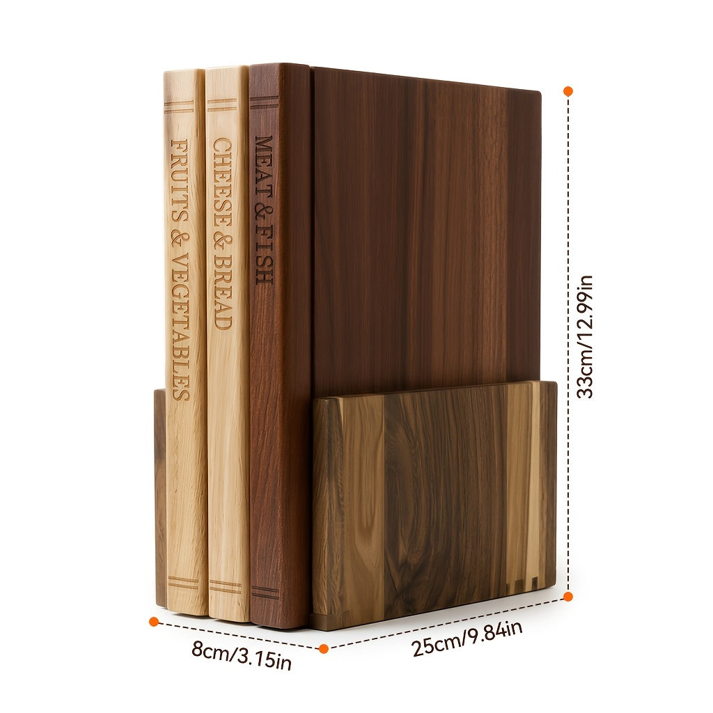 Wooden Cutting Boards for Kitchen, 3pcs Acacia Wood Cutting Board Set with Stand, Cutting Board That Looks Like Books for Vegetables, Cheese, Bread & Meat, Decorative Chopping Board Gift Set