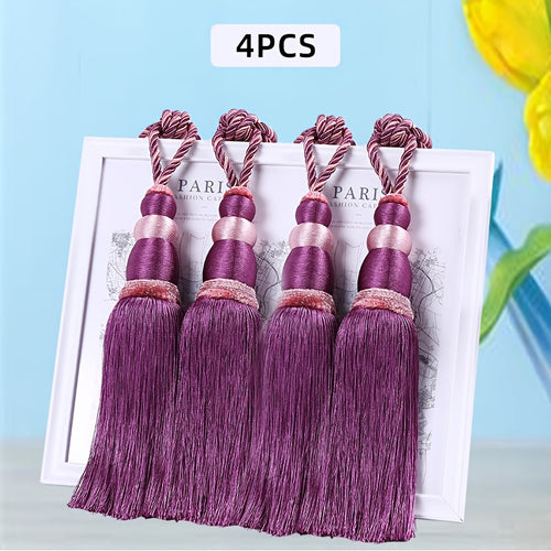 [Curtain Strap Set] 4pcs Set For Exquisite Curtain Straps, Fashionable Curtain Ties, Home Decoration, Woven Fasteners, Accessories, Curtain Balls, Tassel Ties