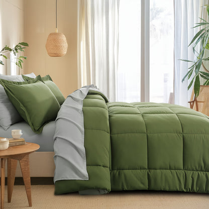 7pcs Comforter Set-Luxury Soft Fluffy Bedding With 1 Comforter, 1 Fitted Sheet, 1 Flat Sheet, And 4 Pillowcases & Pillow Cover-All Season Quilte Set Queen, Hypoallergenic, Breathable, Easy Care, Valentine'S Day Bed In A Bag, Gifts For Her