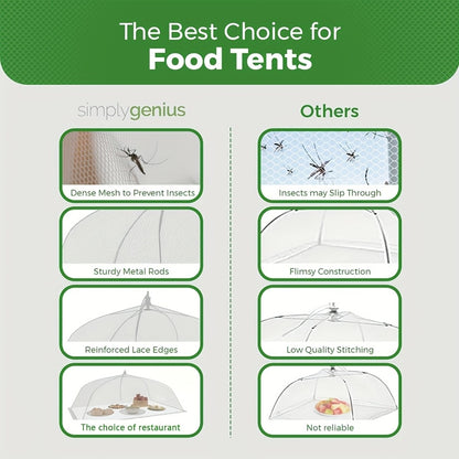Three Sets of Large And Tall Pop-Up Mesh Food Covers - Ideal for Outdoor Gatherings, Picnics, Barbecues, And Beyond!
