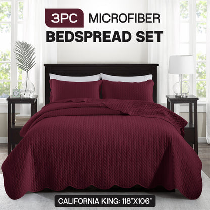 3pcs Bedspread Set Bedspreads with free Pillow Shams - Leaf Pattern Soft & Breathable Bedspread Lightweight Microfiber Bedspread - Modern Style Floral Pattern Coverlet For All Seasons - Christmas Gifts For Family And Friends (1 Bedspread, 1 Or 2 Pillow Sh