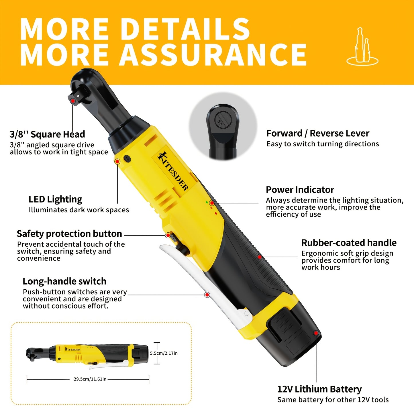 12V Cordless Electric Ratchet Wrench Set with Lithium-ion Battery, Fast Charge, Variable Speed Trigger, Sleeves Suitable for Efficient Tasks, Ideal for Automotive Repairs Involving Screws And Nuts.a Holiday Gift for Men, Shipped From Local Warehouse