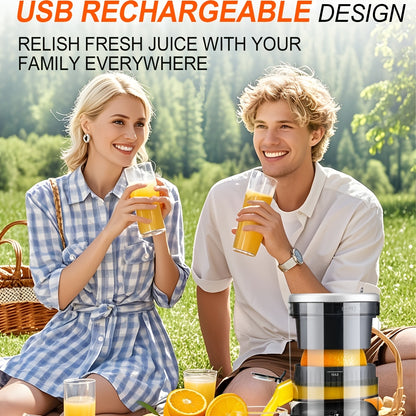 Rechargeable Electric Citrus Juicer - USB Powered Juicer Machine with Cleaning Brush, Portable Compact Juicer for Orange, Lemon, Limes