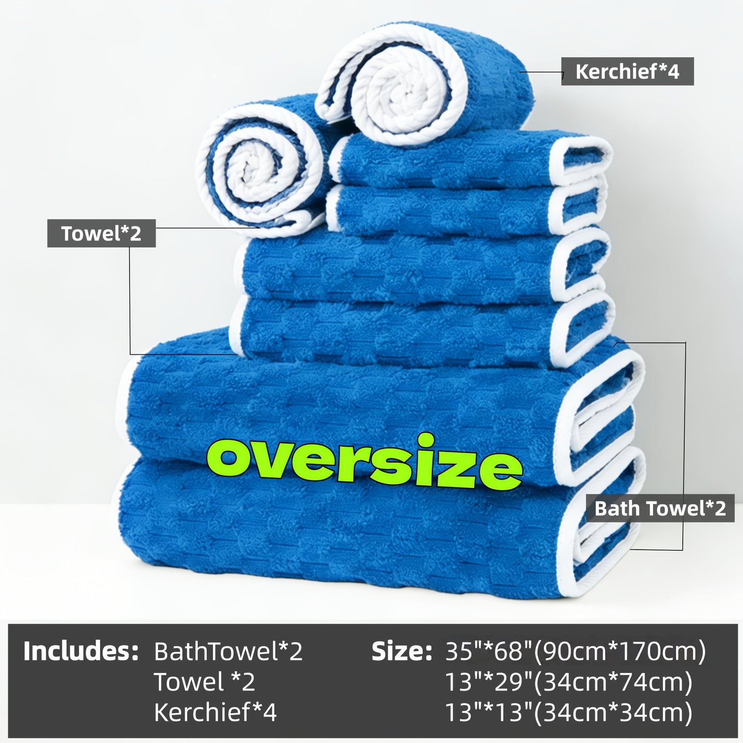 4-Pack Waffle Weave Ultra-Soft Bath Towels, Super Absorbent Quick-Dry Microfiber Towels for Adults, Quick-Drying Textured Towels, Soft Spa and Gym Travel Towels, Durable Material, Suitable for Daily Use - 80%, 20% Polyamide