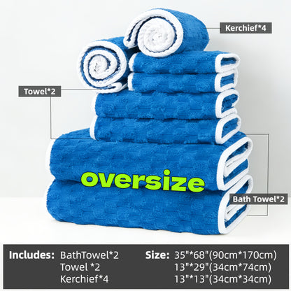 4-Pack Waffle Weave Ultra-Soft Bath Towels, Super Absorbent Quick-Dry Microfiber Towels for Adults, Quick-Drying Textured Towels, Soft Spa and Gym Travel Towels, Durable Material, Suitable for Daily Use - 80%, 20% Polyamide