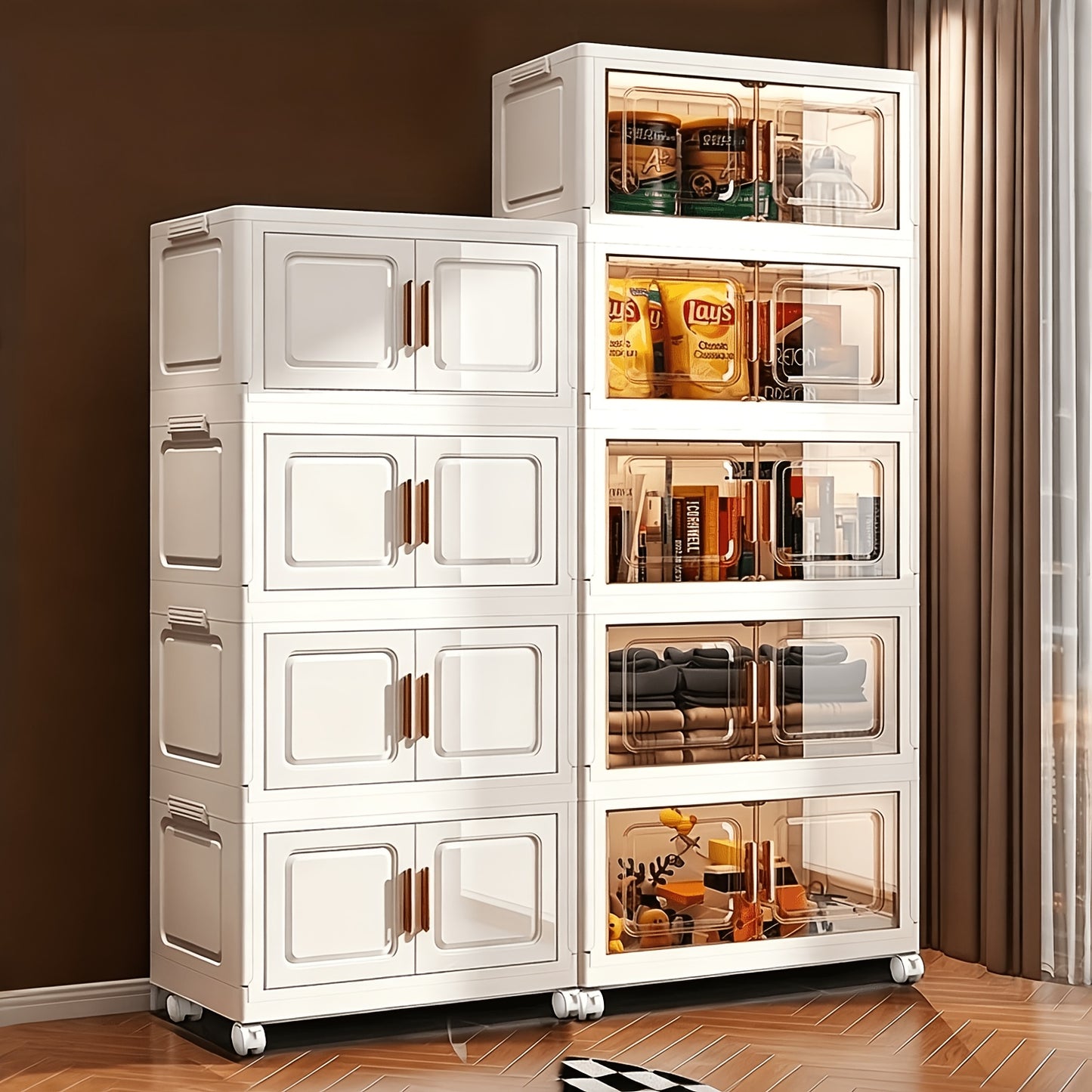 Large Multifunctional Plastic Storage Box with Flip Cover, Stackable, Non-Waterproof Rectangular Organizer, Suitable for Home And Office - Foldable, Multi-Purpose Storage Box for Clothing,, Etc