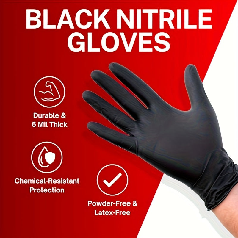 Black Nitrile Disposable Gloves, 200 Count Packaging, Flexible And Form-Fitting, Chemical, Grade -Free, Maintenance Team Use