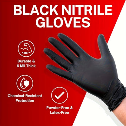 Black Nitrile Disposable Gloves, 200 Count Packaging, Flexible And Form-Fitting, Chemical, Grade -Free, Maintenance Team Use
