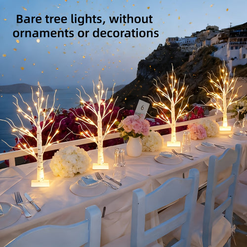 4/6pcs Illuminated Birch Tree, Wedding Decoration, LED Birch Tree, Warm White Glowing Lights for Home, Fireplace Gatherings Indoors, Back-To-School Season Decoration, Decorative Lights for Wedding Birch Tree