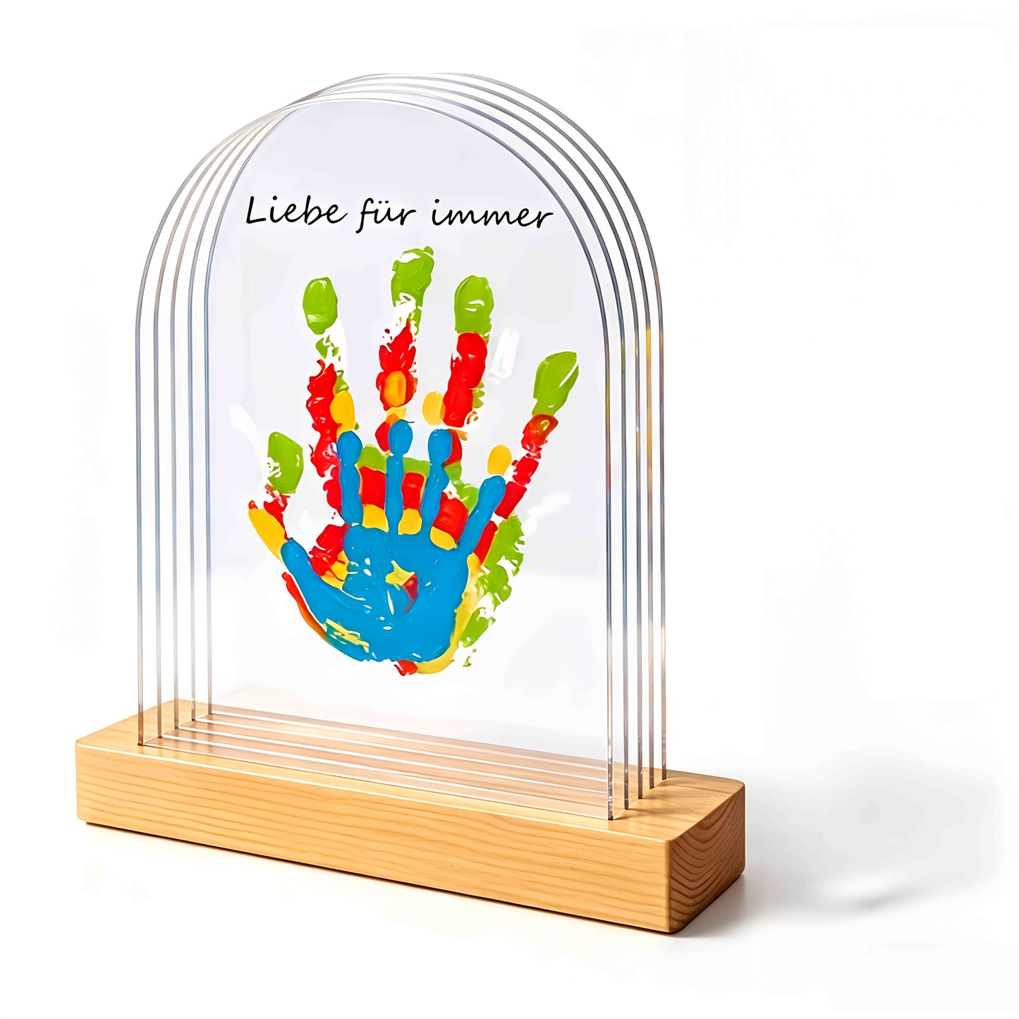 Gift For Her/Him Family Handprint Set, Including 4 Handprint Slots And 6 Colors, Family Handprint Set, Souvenir Frame, Memory Frame, Handprint, Family Gift, Gift, Mother'S Day Gift, Non-Toxic Pigment