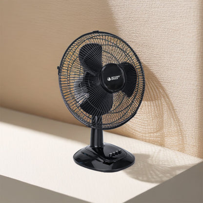 12 inch Oscillating Table Fan Quiet with 3-Speed, Adjustable Tilt Fan with Safety Grill, Ideal for Home, Office, Dorm