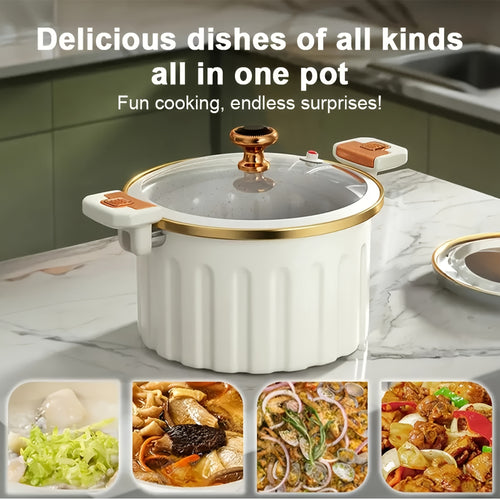 Large Capacity 2.64 Gallon Cast Iron Enamel Saucepan with Lock Cover-non-stick Dutch Oven Cooker, Leak-proof Heavy-duty Design, Strong Legs and Round Handle, Elegant White/ Blue or Mint Green.