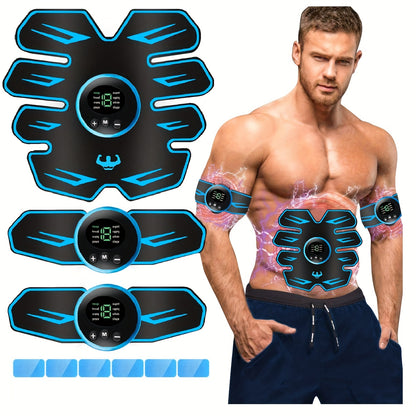 EMS Muscle Stimulator - Abdominal Muscle Trainer & ABS Fitness Electric Stimulator for Core Toning, Fat Burning & Body Sculpting - Home Fitness Equipment for Men & Women