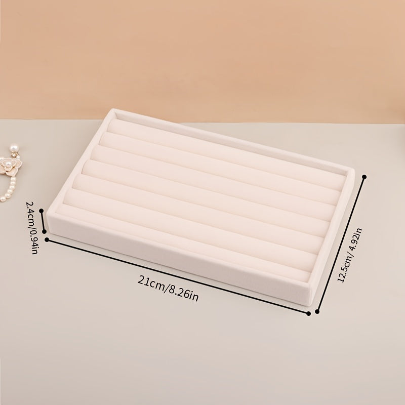 6pcs Set Stackable Jewelry Organizer Trays for Drawers, Rectangular Multi-Compartment Tabletop Storage, Jewelry Drawer Inserts Container Display Case Storage for Earrings Necklace Rings Bracelet with Removable Dividers, Jewelry Trays