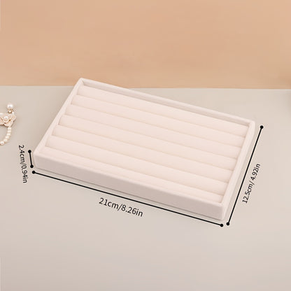 6pcs Set Stackable Jewelry Organizer Trays for Drawers, Rectangular Multi-Compartment Tabletop Storage, Jewelry Drawer Inserts Container Display Case Storage for Earrings Necklace Rings Bracelet with Removable Dividers, Jewelry Trays