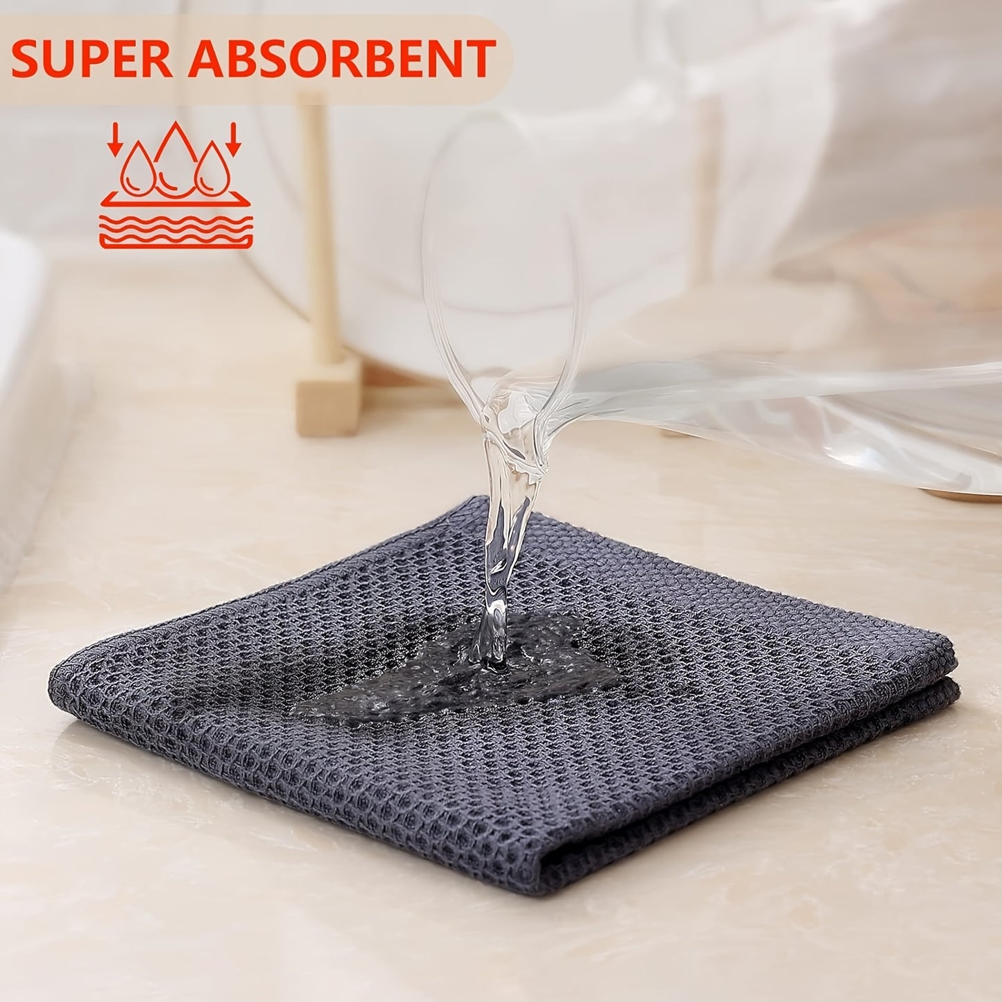 23pcs 100% Cotton Waffle Weave Kitchen Dish Cloths, Ultra Soft Absorbent Quick Drying Dish Towels, 12 X 12 Inches, Great for Cooking, Cleaning And Wiping Hands, Kitchen Decor And Accessories.
