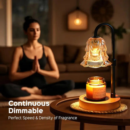 2-Pack Candle Warmer Lamp, Candleholders, LED Light With Dimmer And Wood Base, Height And Brightness Adjustable Wax Warming Lamps, House Warming Gifts New Home Decor, New Year And Valentine'S Day Gift, For Wife Mom Lovers Friends [Bulb Not Included]