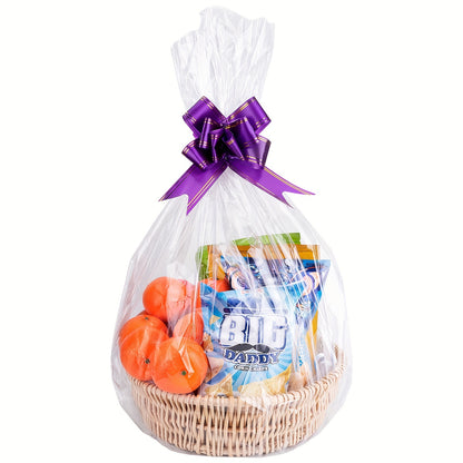 50pcs Large Cellophane Bags for Gift Basket Transparent Cellophane Wrap Bags for Christmas Gift Packaging