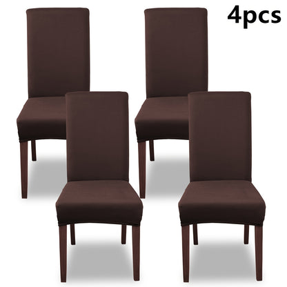 4pcs/6pcs Sliky Fiber Fabric Elastic Home Kitchen Chair Covers, 4/6pcs Set Milk Elastic Home Kitchen Dining Chair Slipcover, Chair Cover, Furniture Protector for Wedding Office Living Room Hotel, Home Decoration, Wedding Season