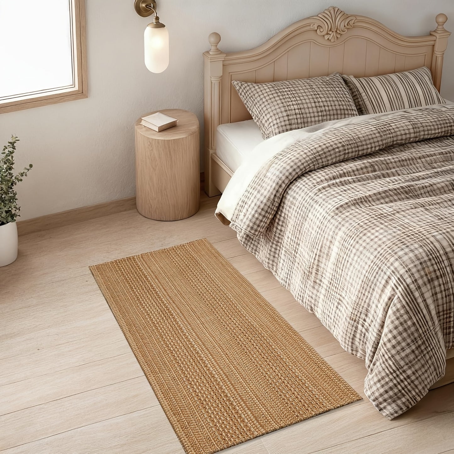 Washable Area Mat Non Slip Rubber Backed Living Room Rugs Braided Woven Cotton Kitchen Rugs Indoor Entryway Mat Floor Mat for Dining Living Room Bedroom kitchen rugs