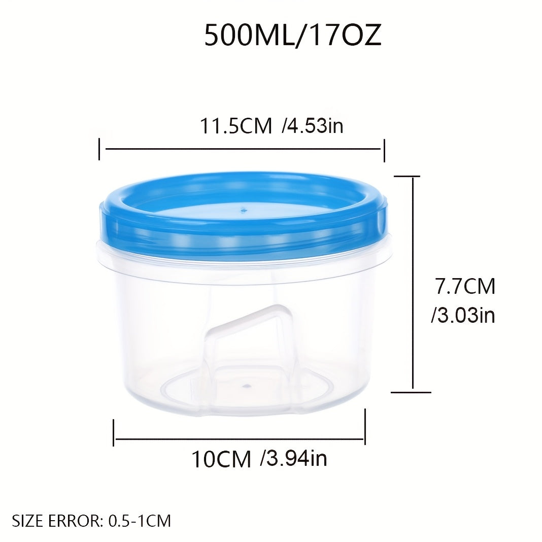 6pcs or 3pcs Stackable Food Storage Containers with Clip-on Lid - Microwave Safe, Airtight Stackable Canisters - Space-Saving, Transparent Design for Pantry, Office, Travel - Food-Grade Plastic Containers (16.91oz or 33.81oz) - Ideal for Snacks, Pasta, Ce