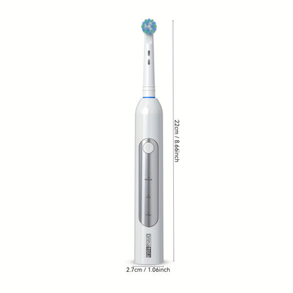 Rotating Electric Toothbrush with 8 Replacement Heads – Wireless Induction Charging, 3 Cleaning Modes, IPX7 Waterproof, Oral Care Gift for Family, Friends & Parents – Blue, Purple, Black