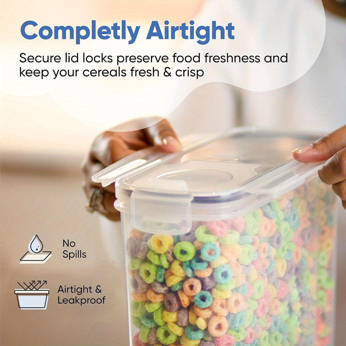 8pcs Food Storage Containers With LIDS [0.66/1.06gal], Clear Food Jars, Moisture-proof Sealed Fresh-keeping Containers For Cereals, Rice, Salt, Pepper, Tea, Nuts And Coffee Beans, Plastic Food Storage Jars, Household Kitchen Items (4 Jars +4 LIDS)