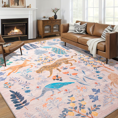 Chakme jungle animal blanket, 5x7 living room tiger area blanket anti slip soft tiger blanket, thin colored animal blanket, bedroom daycare area blanket (5x7ft)