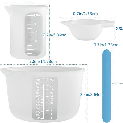 1set Silicone Resin Measuring Cup Kit DIY Tools Set Trendy Accessories Hand Craft DIY Slime Measuring Cup