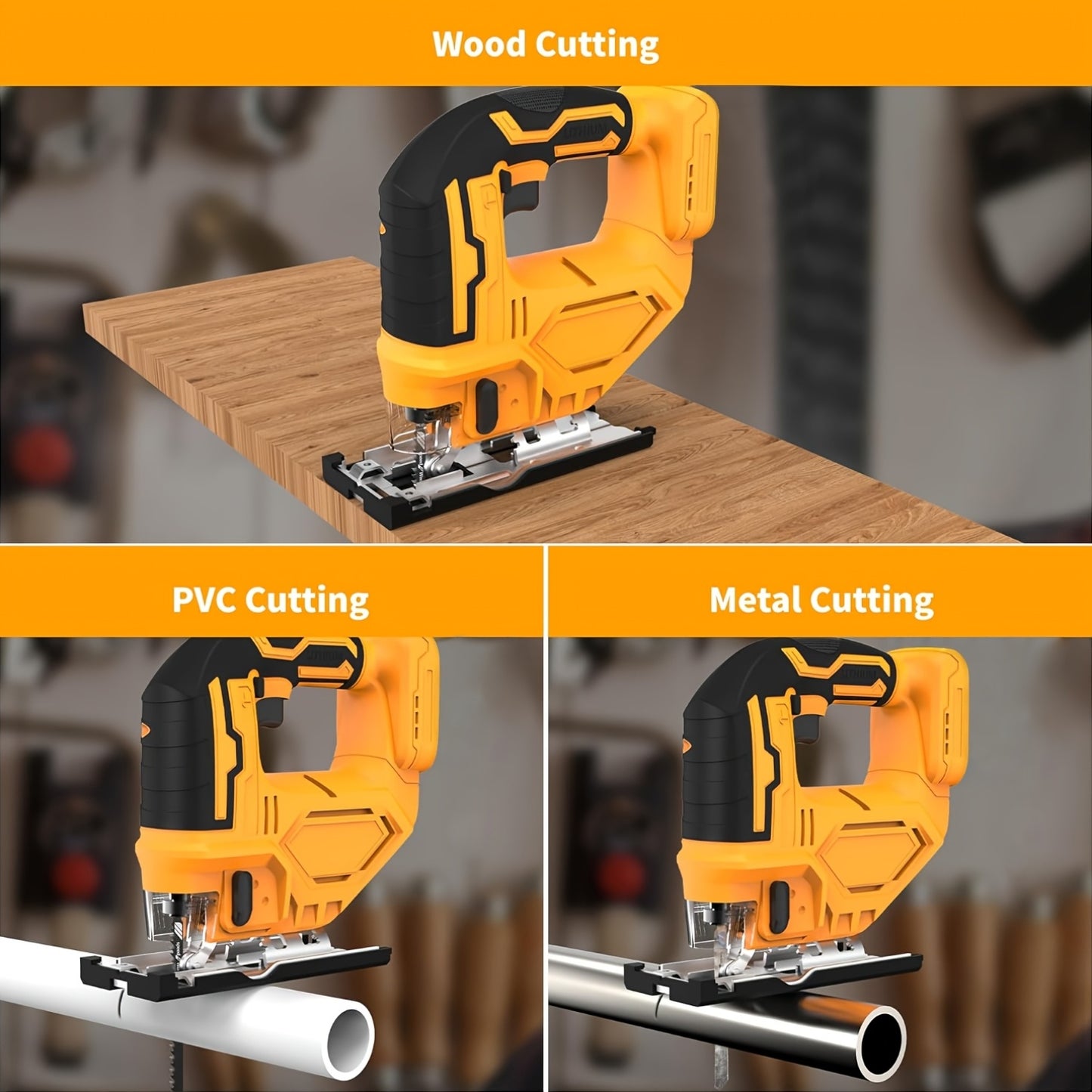 Compatible for Dewalt 20V (Battery Not Included) Jigsaw, with LED Work Light, 0°-45° Bevel Cutting, 3 Track Settings for Straight/Curved/Bevel/Circular Cutting