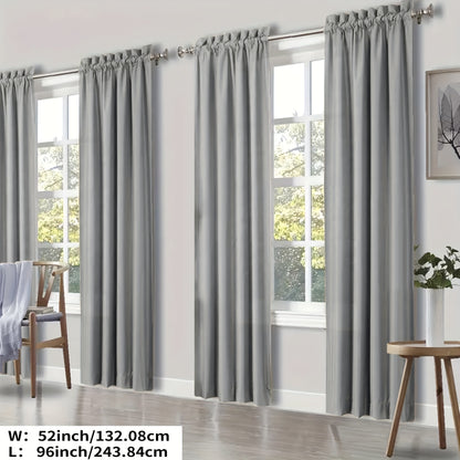 YOULEYAR 4 Panel Modern Blackout Thermal Insulated Energy Saving Curtain Drapes - Blocking Thermal, Solid Color Panels Suitable for Bedroom, Living Room, - Rod Pocket, Year-Round Use