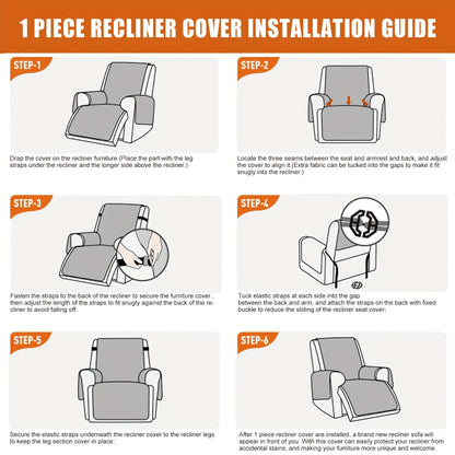 Multi-functional 23-inch Recliner Cover With Practical Pockets - Easy To Install, Scratch-resistant, Machine Washable, Suitable For Outdoor Use And Pet Protection, Easter Decoration