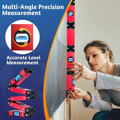 Multifunction Foldable Level Multi Angles Measurement Woodworking Tools Precise Leveling In Any Position Folding Post Level, Room Decor, Perfect Gift for Mother's Day & Father's Day, Thanksgiving & Christmas