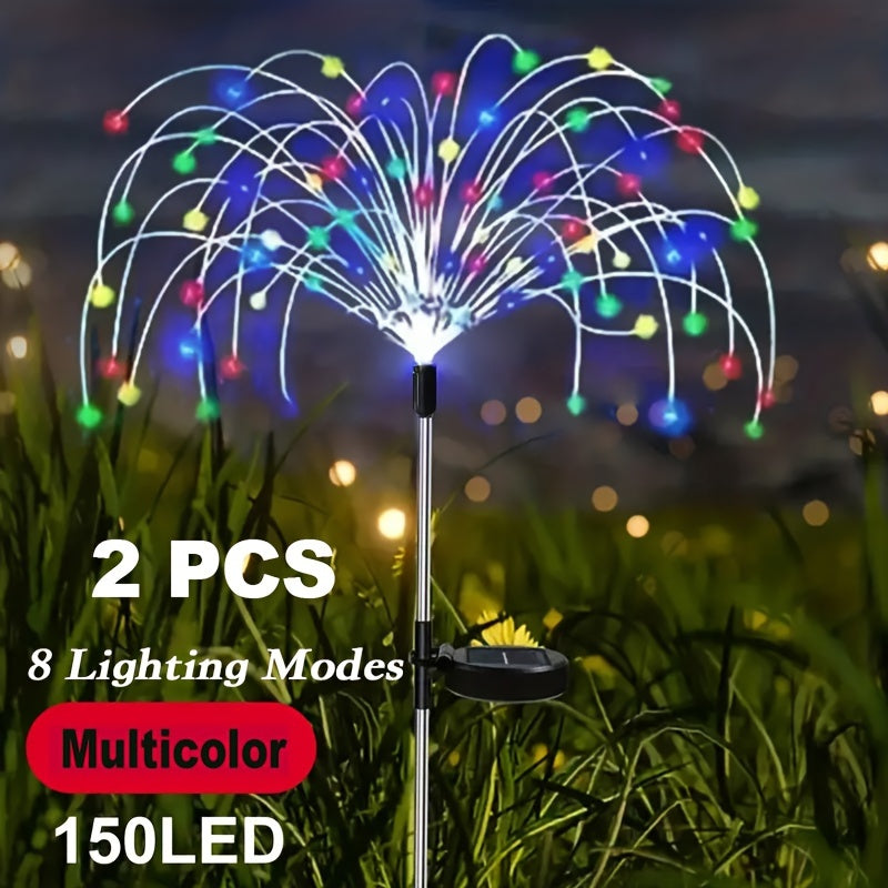 Solar Fireworks Lights, 420/300/200/60 LEDs Waterproof Solar Garden Flower Lights, 8 Lighting Modes, Yard Patio Yard Yard Pathway Yard Villa Outdoor Lighting Christmas Decoration With Stake Decoration Fairy Lights