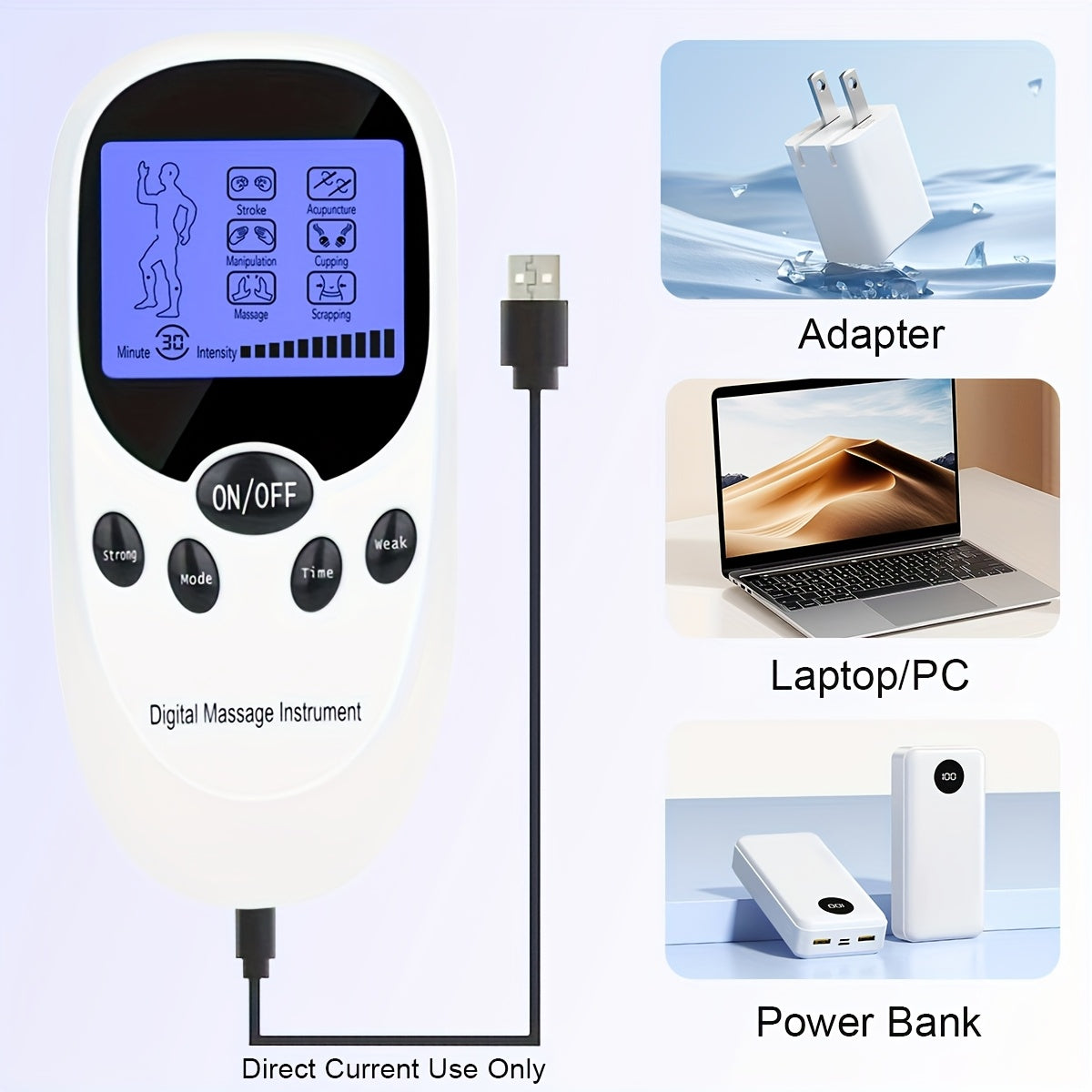 TENS EMS Dual Channel Muscle Stimulator Massager – 8 Electrodes for Back, Shoulder & Knee Pain Relief, Muscle Recovery, Portable Electric Pulse Therapy Device
