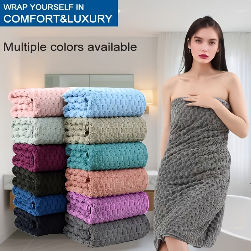 8/4pcs Bath Towel Set - 56.3"x28.74" Microfiber Bath Towels, Ultra-Soft Quick-Dry, Skin-Friendly, Random Color 4pcs Set, Multi-Color Combo (Pink, Light Blue, Dark Gray) - Luxury Spa-Quality Bath Towels for Home, Family, Or Gifting - Modern Coastal