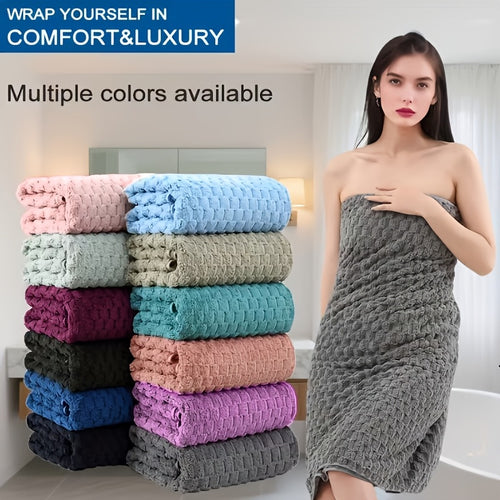 8/4pcs Bath Towel Set - 56.3"x28.74" Microfiber Bath Towels, Ultra-Soft Quick-Dry, Skin-Friendly, Random Color 4pcs Set, Multi-Color Combo (Pink, Light Blue, Dark Gray) - Luxury Spa-Quality Bath Towels for Home, Family, Or Gifting - Modern Coastal