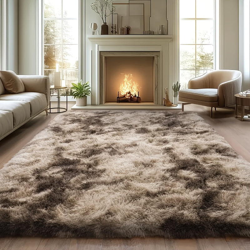 An 8X10 Feet Luxurious Large Rug Designed for The Living Room, Featuring a Fuzzy Plush Texture, This Fluffy Modern Shag Carpet Is Non-Slip And Soft, Perfect for Bedrooms, Study Rooms, Teen Dorms, And As a Home Decor Item Or Christmas Gift