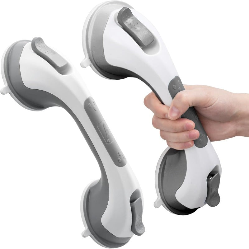 Grab Bar for Tub And Shower, Suction Cup Grab Bar, Heavy Duty 12 Inch Shower Handle, Removable Bathroom Grab Bar for Handicapped And Elderly, Bathroom Safety Grip, No Drilling Required, Waterproof Gray, Bathroom Essentials, ThereAreTwoDifferentNozzle