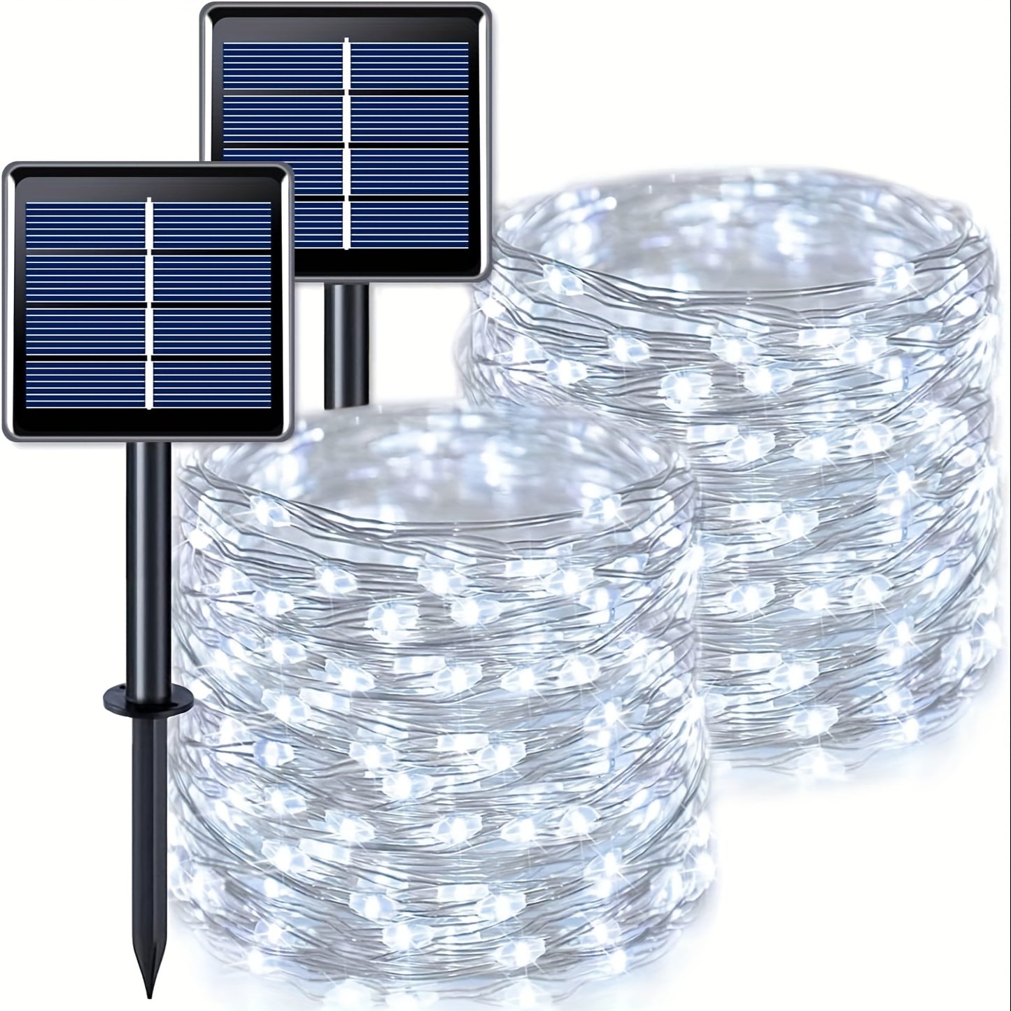 2/4/8 Pack Solar Fairy Lights, 330 LED Outdoor Solar Christmas Lights, 8 Modes Wire Solar Twinkle String Lights for Christmas Tree Wedding Party Garden Patio
