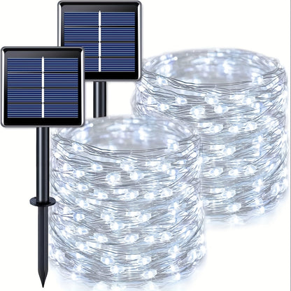 2/4/8 Pack Solar Fairy Lights, 330 LED Outdoor Solar Christmas Lights, 8 Modes Wire Solar Twinkle String Lights for Christmas Tree Wedding Party Garden Patio