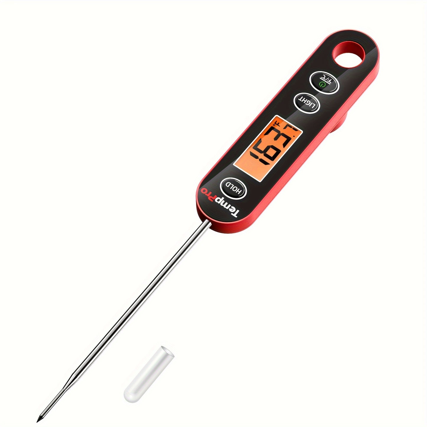 TempPro IC6030 3-Second Digital Instant Read Meat Thermometer With 4.72 Inch Foldable Magnetic Probe, Backlit Food Thermometer For BBQ Grill Smoker Oven Kitchen As A Gift