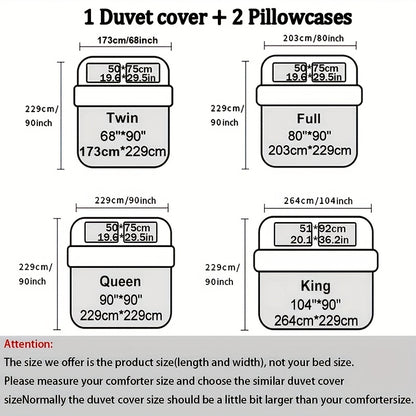 3pcs High-Grade Super Soft Breathable Bronzing Texture Duvet Cover Set (1 Duvet Cover+2 Pillowcases Without Pillow Core), at Home Dormitory All-Season