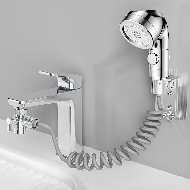 1pc Faucet Extender, Washbasin, Pull-Out Type, Hot And Cold Water, Hair Washing Showerhead, Divine Device, Basin, External Extension, Retractable for Shower Use Solely For shower use solely
