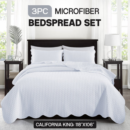 3pcs Bedspread Set Bedspreads with free Pillow Shams - Leaf Pattern Soft & Breathable Bedspread Lightweight Microfiber Bedspread - Modern Style Floral Pattern Coverlet For All Seasons - Christmas Gifts For Family And Friends (1 Bedspread, 1 Or 2 Pillow Sh