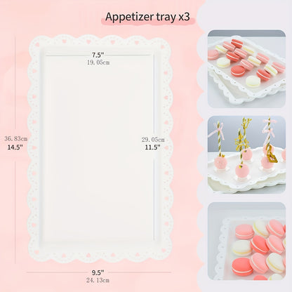 10pcs Cake Stand, Cupcake Stand with 3 Double-layer Cupcake Stands, 3 Three-layer Cupcake Stands, 4 Appetizer Trays, Suitable for Birthdays, Weddings And Other Parties