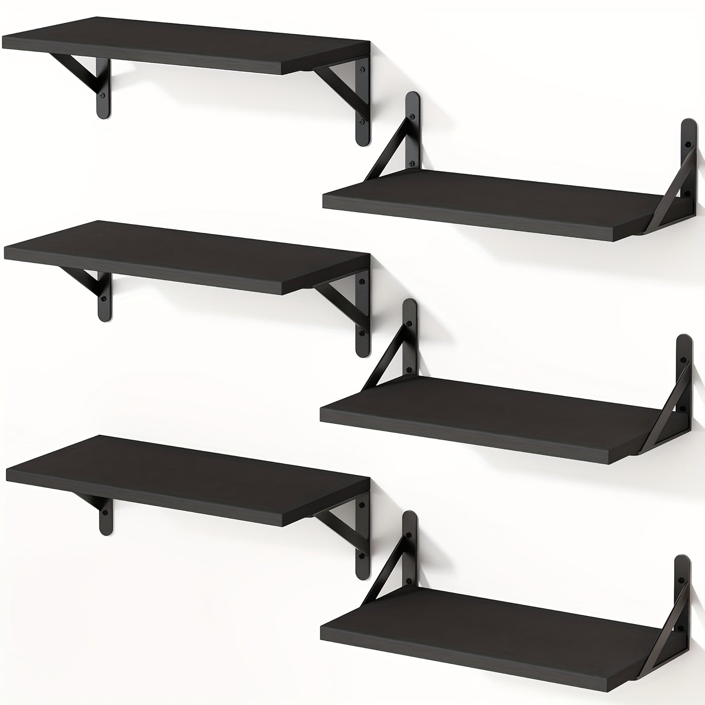 TOMNK 3/6pcs Floating Shelves For Wall, Ledge, Heavy Duty, Farmhouse Wall Shelves For Bedroom, Bathroom Storage, Long Floating Shelves For Wall, Floating Shelves For Bathroom, Living Room And Kitchen Decor
