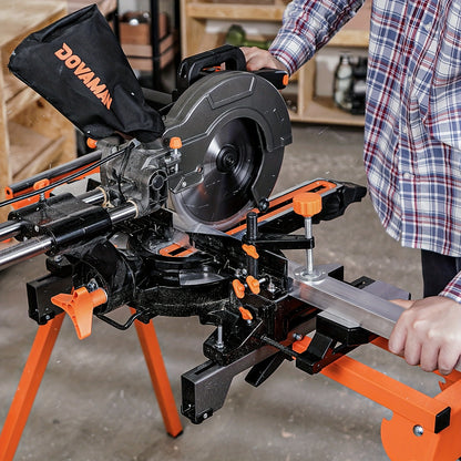Miter Saw Stand with 78-1/8" Sliding Rail – 3-Step Quick Fold, 22LB Lightweight, 330LB Capacity, Universal Fit for DeWalt Makita Bosch & Most Miter Saw Brands