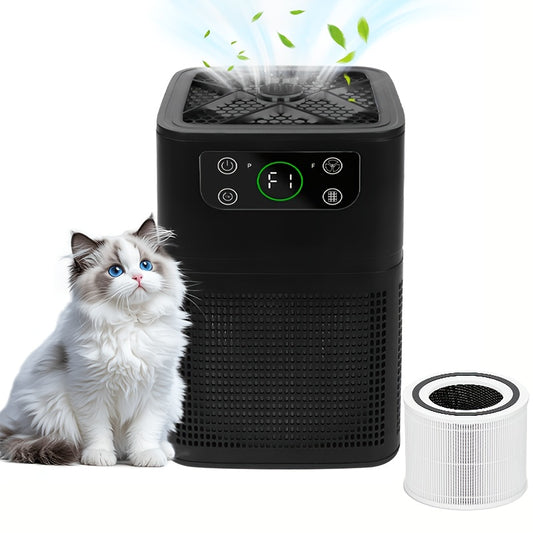 Small Air Purifier for Pets, Dust & Odor – Aromatherapy Function, Ultra-Quiet Sleep Mode, Compact Air Cleaner for Bedroom, Office & Living Room, Pet Air Purifier with Low dB for Home Use, White & Black